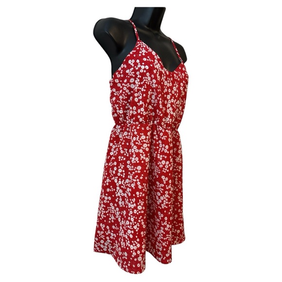 SHEIN VCAY Ditsy Floral Print Dress Red NWOT Size 2 - Picture 4 of 7